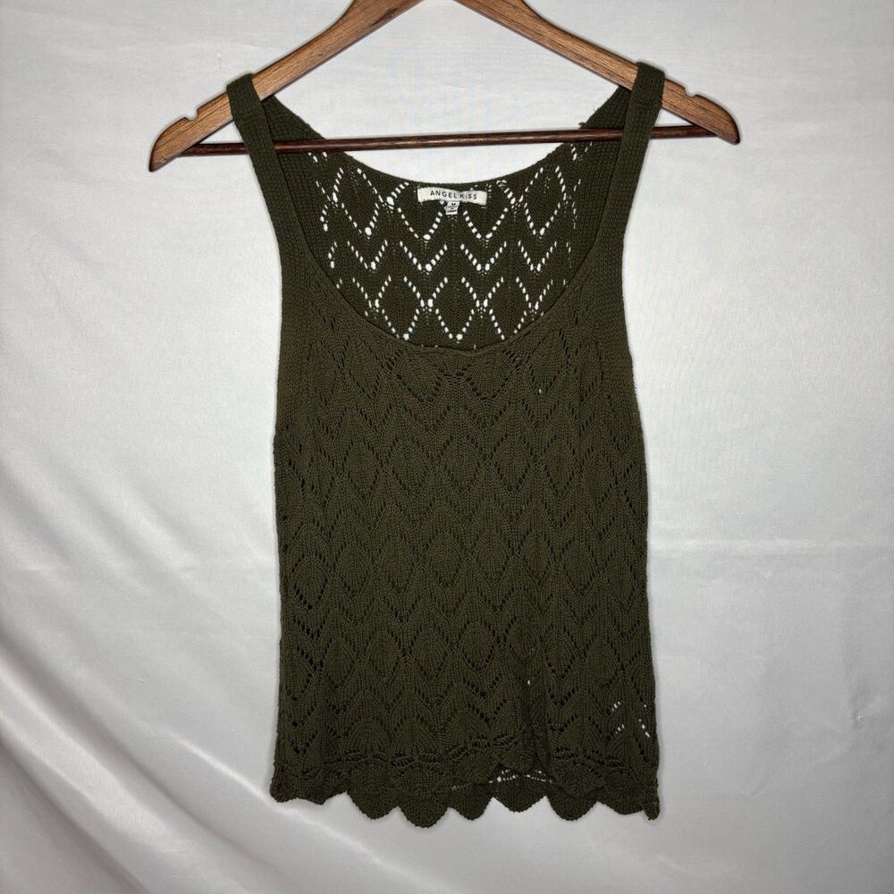 Angel Kiss (Francesca's) Knit Tank Top Olive Green Size M